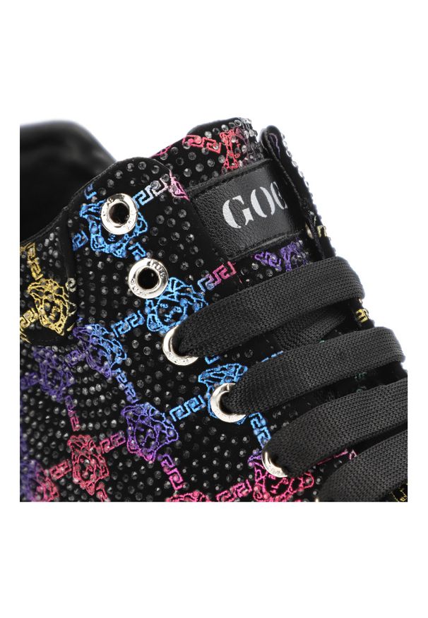 GOE - Czarne Sneakersy Goe Stylowe Obuwie Damskie. Okazja: na co dzień. Zapięcie: sznurówki. Kolor: czarny. Materiał: materiał. Wzór: geometria, kolorowy. Styl: elegancki