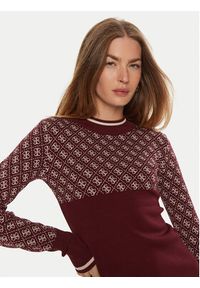 Guess Sweter W3BR81 Z37K0 Bordowy Regular Fit. Kolor: czerwony. Materiał: syntetyk #5