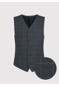 Pako Lorente - PAKO LORENTE – Szara garniturowa kamizelka w kratę. Kolor: szary. Materiał: poliester, elastan, wiskoza #9