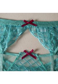 Intica - Komplet bielizny z delikatnych materiałów z ażurowymi detalami Cissy. Kolor: niebieski. Materiał: materiał. Wzór: ażurowy #7