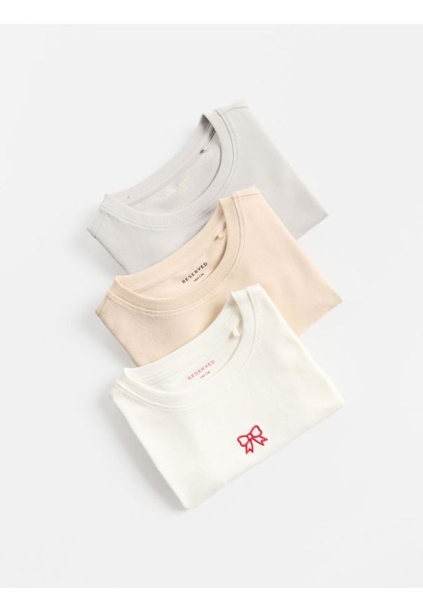 Reserved - Bawełniany t-shirt 3 pack - wielobarwny. Materiał: bawełna