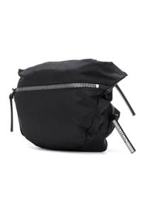 MONCLER - Czarna torba na pas. Kolor: czarny. Materiał: nylon. Wzór: aplikacja #2