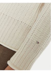 TOMMY HILFIGER - Tommy Hilfiger Golf WW0WW44111 Écru Regular Fit. Typ kołnierza: golf. Kolor: kremowy. Materiał: wełna #4