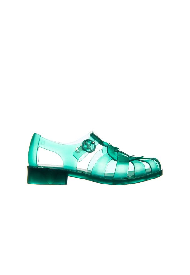 melissa - Sandały Melissa Heart Sandal Capetos AD Green Transparent 010407, Zielony, Guma - 35-36. Zapięcie: klamry. Kolor: zielony. Materiał: tworzywo sztuczne. Sezon: lato. Obcas: na obcasie. Wysokość obcasa: średni