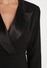 Born2be - Czarny Elegancki Kombinezon o Taliowanym Kroju z Szerokimi Nogawkami Lirraza. Okazja: na spotkanie biznesowe. Kolor: czarny. Długość rękawa: długi rękaw. Długość: długie. Styl: elegancki #2