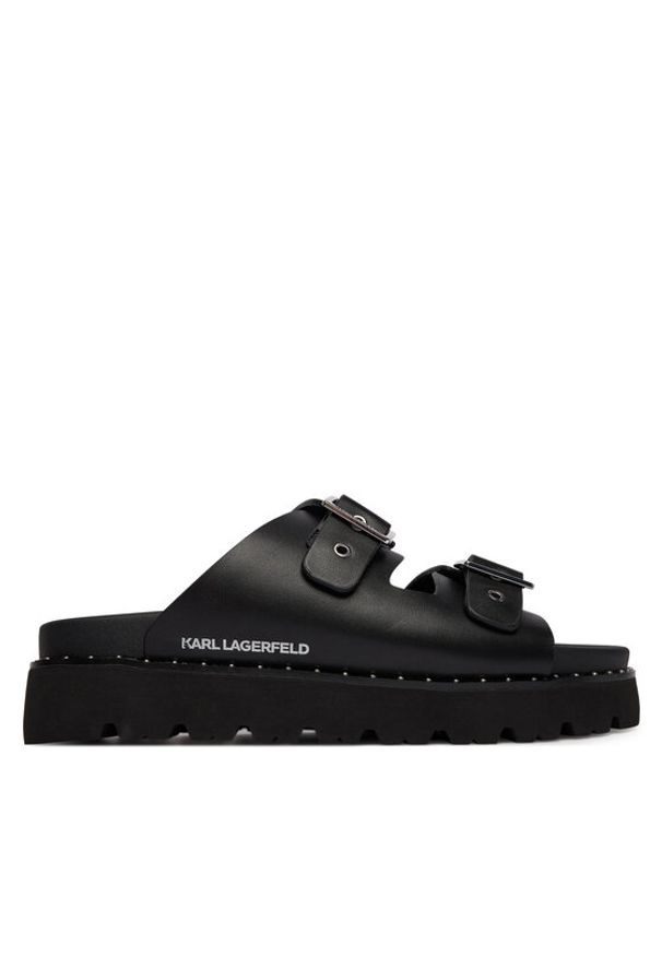 Karl Lagerfeld - KARL LAGERFELD Klapki Kaia KL81506 Czarny. Kolor: czarny. Materiał: skóra