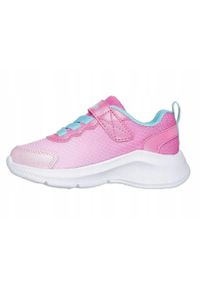skechers - BUTY dziecięce SKECHERS sportowe 303579N-PKLB różowe na rzepę lekkie 23. Zapięcie: rzepy. Kolor: różowy. Materiał: skóra. Model: Skechers Sport. Sport: turystyka piesza
