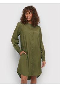 Sukienka koszulowa Cream. Kolor: zielony. Materiał: wiskoza. Typ sukienki: koszulowe #1