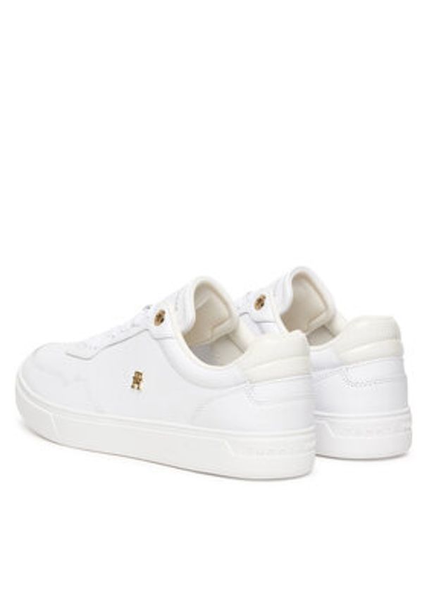 TOMMY HILFIGER - Tommy Hilfiger Sneakersy Casual Cupsole Sneaker FW0FW09022 Biały. Okazja: na co dzień. Kolor: biały. Materiał: skóra