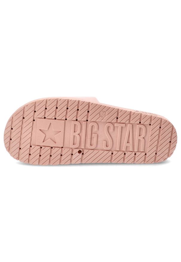 Big-Star - Różowe Klapki Big Star Modne Buty Na Lato. Okazja: na spacer, na plażę. Kolor: różowy. Materiał: materiał, syntetyk. Sezon: lato