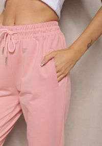 Renee - Różowe Spodnie Dresowe z Bawełny Steviana. Kolor: różowy. Materiał: bawełna, dresówka #3