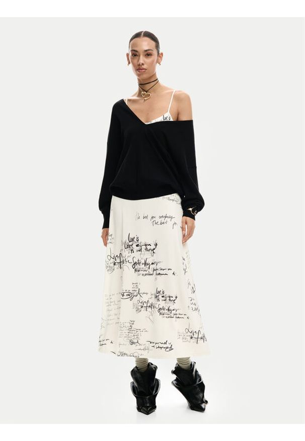 Desigual Komplet sweter i sukienka Morisot 26SWVK33 Écru Regular Fit. Kolor: kremowy. Materiał: syntetyk