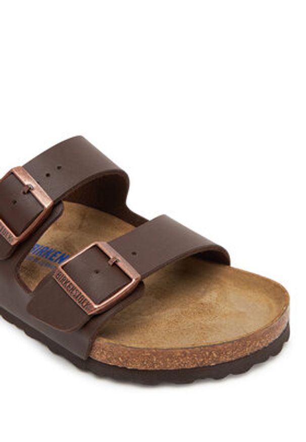 Birkenstock Klapki Arizona Sfb 451161 Brązowy. Kolor: brązowy. Materiał: skóra