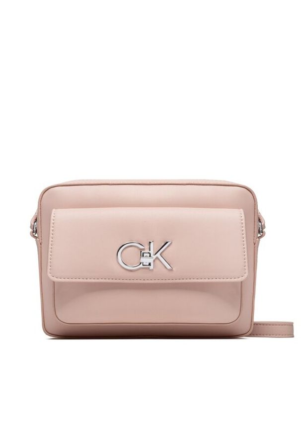 Calvin Klein Torebka Re-Lock Camera Bag With Flap K60K609114 Różowy. Kolor: różowy. Materiał: skórzane