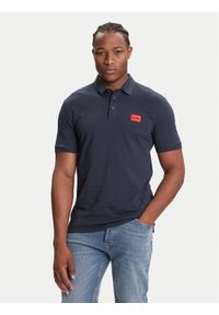 Hugo Polo Dereso222 50466202 Granatowy Slim Fit. Typ kołnierza: polo. Kolor: niebieski. Materiał: bawełna