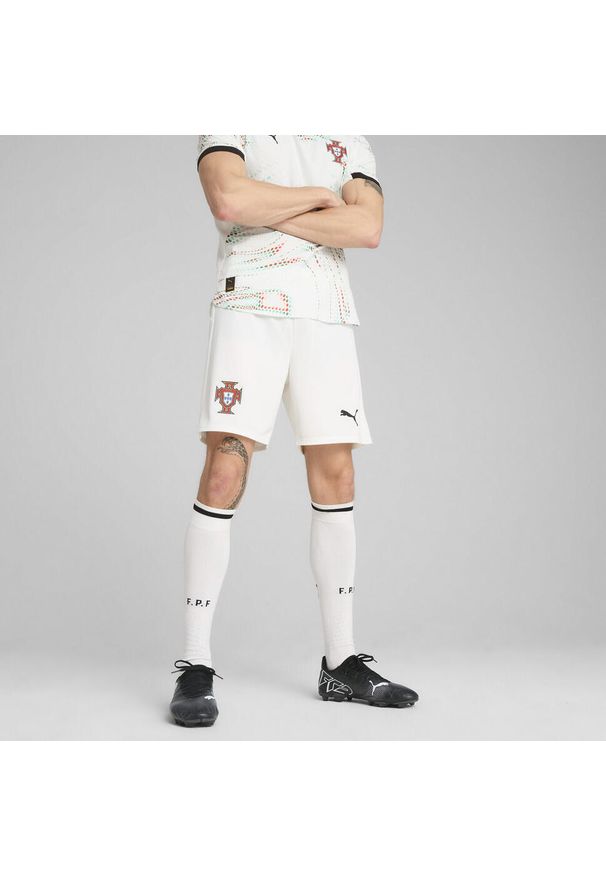 Puma - Męskie szorty Portugalia 2025 PUMA White Black. Kolor: czarny, biały, wielokolorowy. Sport: piłka nożna