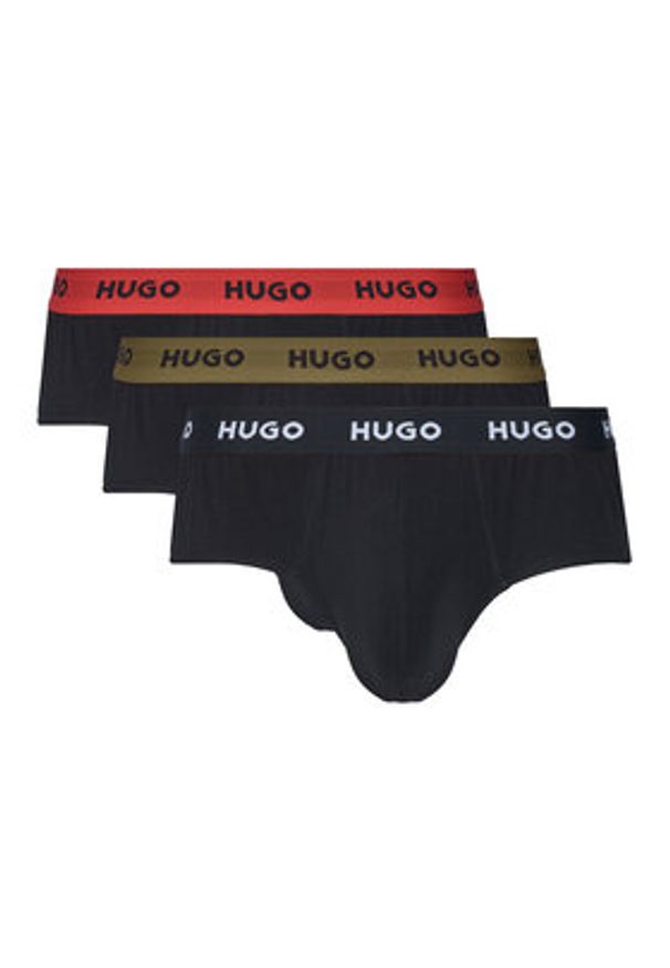 Hugo - HUGO Komplet 3 par slipów 50532570 Czarny. Kolor: czarny. Materiał: bawełna