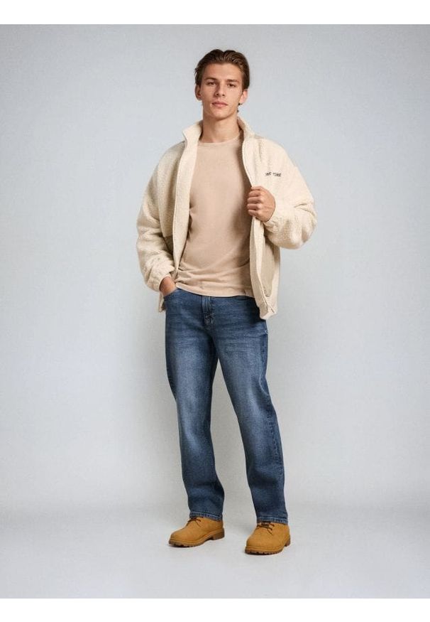 Sinsay - Bawełniana koszulka basic - brązowy. Kolor: brązowy. Materiał: bawełna