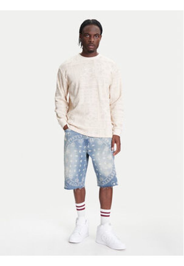 Karl Kani Bluza Signature Paisley Waffle PD00005328 Beżowy Regular Fit. Kolor: beżowy. Materiał: bawełna. Wzór: paisley