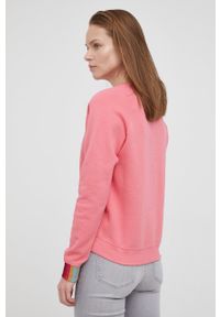 Paul Smith bluza bawełniana damska kolor różowy gładka. Kolor: różowy. Materiał: bawełna. Długość rękawa: raglanowy rękaw. Wzór: gładki #4