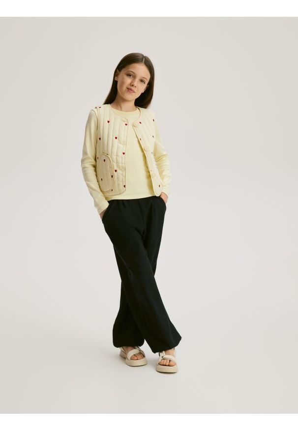 Reserved - Spodnie bombacho - czarny. Kolor: czarny. Materiał: bawełna