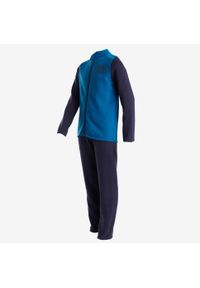 DOMYOS - Dres ciepły do gimnastyki Warmy Zip 100 dla dzieci. Kolor: wielokolorowy, turkusowy, niebieski. Materiał: bawełna, materiał, poliester