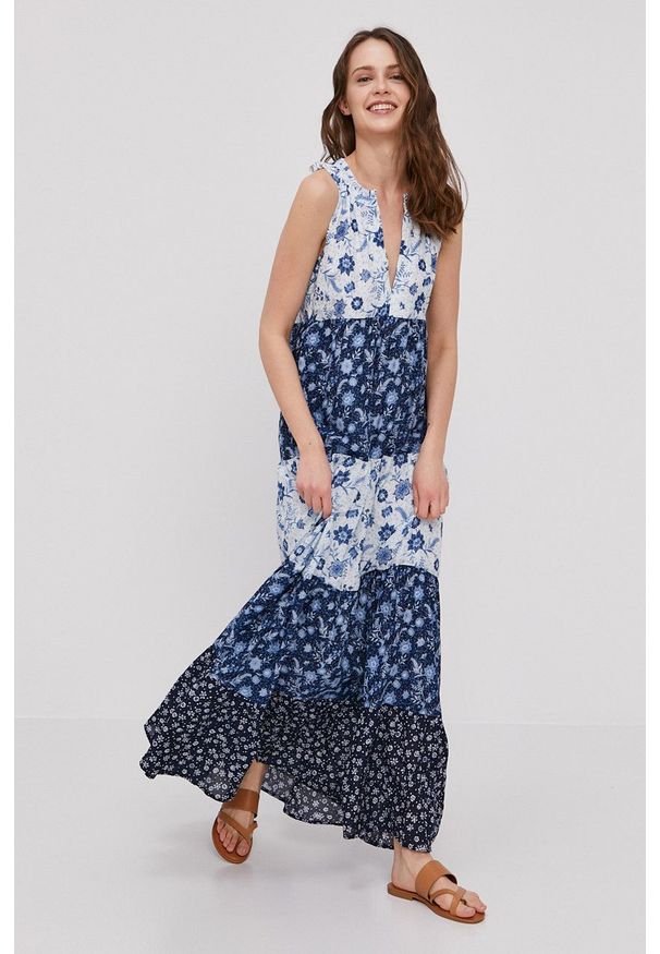Pepe Jeans - Sukienka Mariolas. Okazja: na co dzień. Materiał: dzianina. Długość rękawa: krótki rękaw. Typ sukienki: proste. Styl: casual