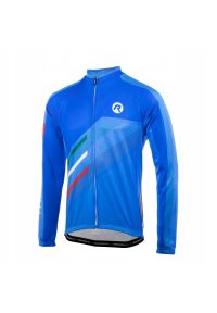 ROGELLI - Koszulka rowerowa męska Rogelli TEAM z długim rękawem. Kolor: niebieski. Długość rękawa: długi rękaw. Długość: długie