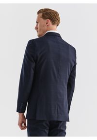 Pako Lorente - PAKO LORENTE – Granatowa wełniana marynarka garniturowa w kratę. Kolor: niebieski. Materiał: wełna. Styl: klasyczny #7