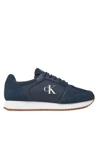 Calvin Klein Jeans Sneakersy Retro Runner Sock Lace Up Ny-Su YM0YM01326 Granatowy. Kolor: niebieski. Materiał: materiał