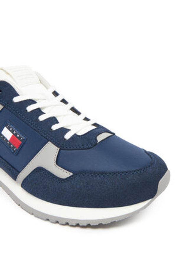 Tommy Jeans Sneakersy Tjm Runner Casual EM0EM01590 Granatowy. Okazja: na co dzień. Kolor: niebieski. Materiał: materiał