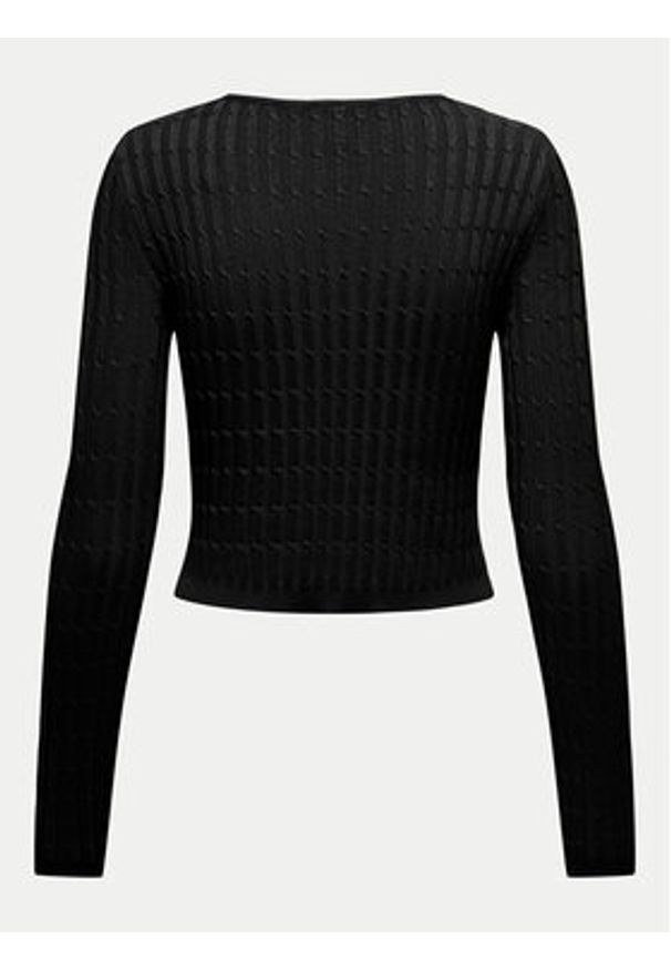 only - ONLY Sweter Meddi 15339582 Czarny Cropped Fit. Kolor: czarny. Materiał: wiskoza
