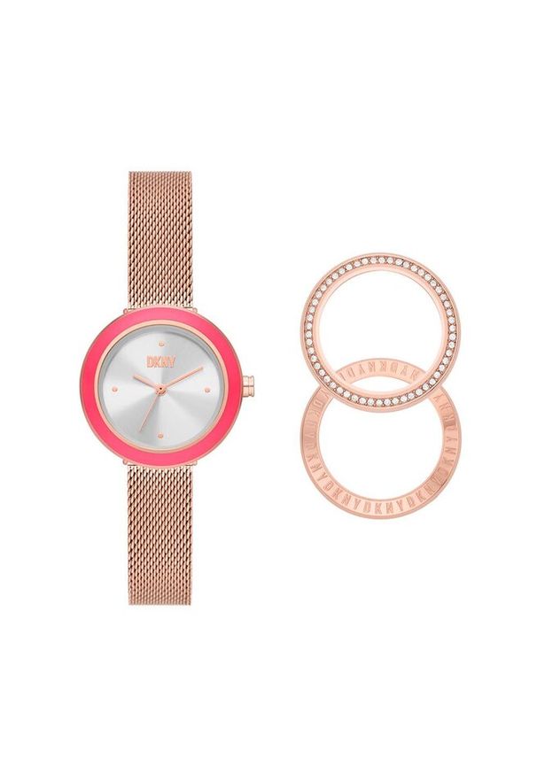 Zegarek DKNY. Kolor: różowy, złoty, wielokolorowy