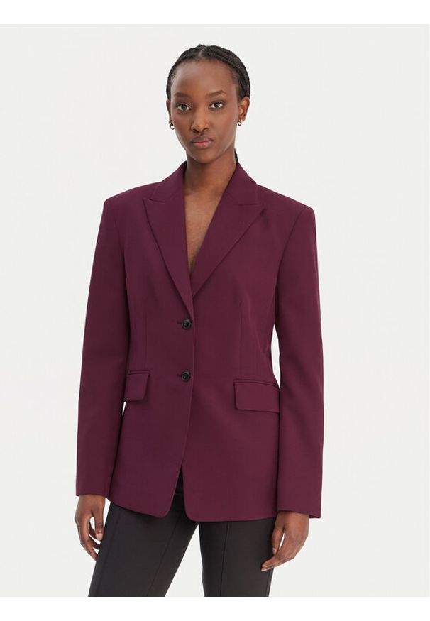 Hugo - HUGO Marynarka Asmalla-1 50533901 Fioletowy Slim Fit. Kolor: fioletowy. Materiał: syntetyk