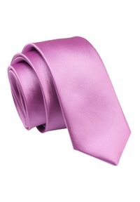 Alties - Krawat (Śledź) Męski 5 cm, Różowy, Wąski, Gładki -ALTIES. Kolor: różowy. Materiał: tkanina. Wzór: gładki. Styl: elegancki, wizytowy #1