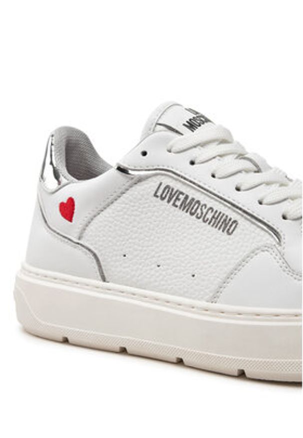 Love Moschino - LOVE MOSCHINO Sneakersy JA15144G1LJC210B Biały. Kolor: biały. Materiał: skóra