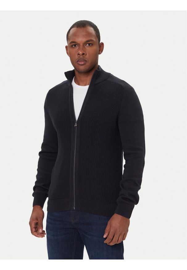 JOOP! Jeans Kardigan Olegor 30048178 Granatowy Modern Fit. Kolor: niebieski. Materiał: bawełna