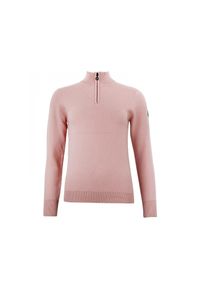 PEAK MOUNTAIN - Damski sweter z golfem zapinany na zamek 1/2 Peak Mountain Acharlito. Typ kołnierza: golf. Kolor: różowy. Sport: golf #1