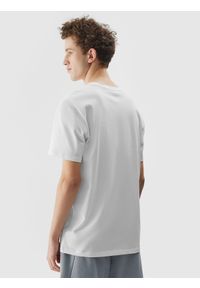 4f - 4F T-shirt regular gładki męski - biały XXL. Okazja: na co dzień. Kolor: biały. Materiał: skóra, włókno, jersey, dzianina, bawełna. Długość rękawa: krótki rękaw. Długość: krótkie. Wzór: gładki. Styl: sportowy, casual #2