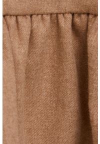 Answear Lab Sukienka bawełniana kolor beżowy mini rozkloszowana. Typ kołnierza: kołnierzyk stójkowy. Kolor: beżowy. Materiał: bawełna. Wzór: gładki. Typ sukienki: rozkloszowane. Styl: wakacyjny. Długość: mini #5