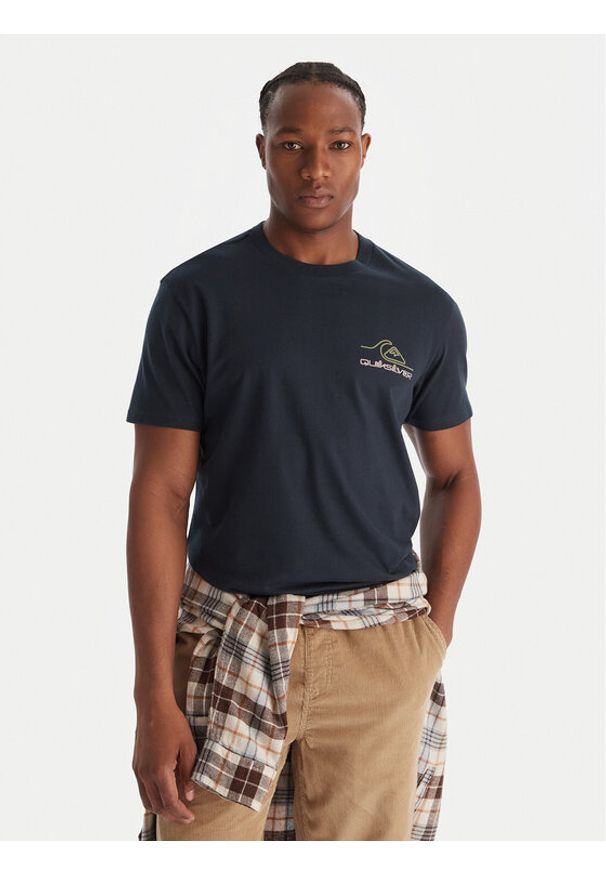 Quiksilver T-Shirt Light Waves SS EQYZT08175 Granatowy Comfort Fit. Kolor: niebieski. Materiał: bawełna