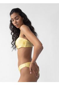 4f - Góra od bikini damska. Kolor: żółty. Materiał: materiał