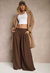 Renee - Brązowy Dwurzędowy Płaszcz Oversize z Wełną Spolete. Kolor: brązowy. Materiał: wełna. Styl: elegancki #3