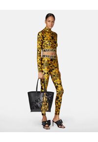 Versace Jeans Couture - VERSACE JEANS COUTURE - Leginsy z nadrukiem barokowym. Kolor: czarny. Materiał: materiał. Wzór: nadruk #2