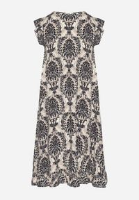 Born2be - Czarna Bawełniana Sukienka w Stylu Boho na Ramiączkach z Falbanką Zaelle. Okazja: na imprezę, na co dzień. Typ kołnierza: dekolt w serek. Kolor: czarny. Materiał: bawełna. Długość rękawa: na ramiączkach. Sezon: lato. Styl: boho #5