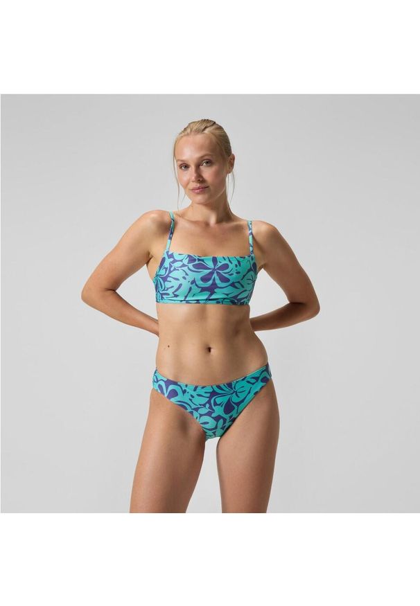 Strój pływacki dwuczęściowy damski Speedo Printed Adjustable Thinstrap. Kolor: zielony