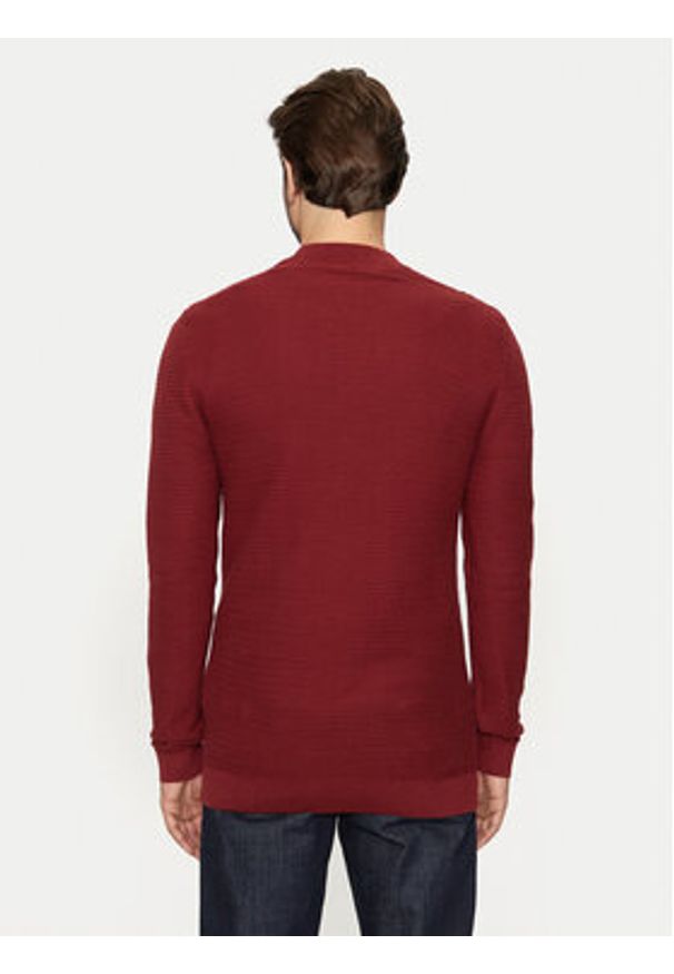 Selected Homme Sweter Tion 16095640 Czerwony Regular Fit. Kolor: czerwony. Materiał: bawełna