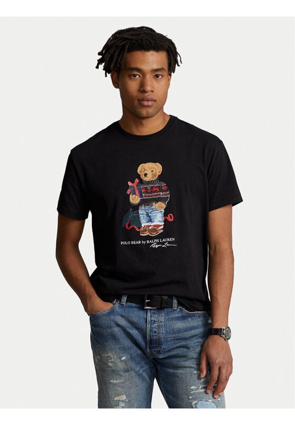 Polo Ralph Lauren T-Shirt 710854497027 Czarny Regular Fit. Typ kołnierza: polo. Kolor: czarny. Materiał: bawełna