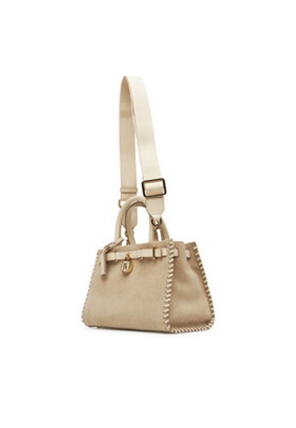 TOMMY HILFIGER - Tommy Hilfiger Torebka American Icon Mini Tote Su AW0AW17469 Beżowy. Kolor: beżowy. Materiał: skórzane, zamszowe