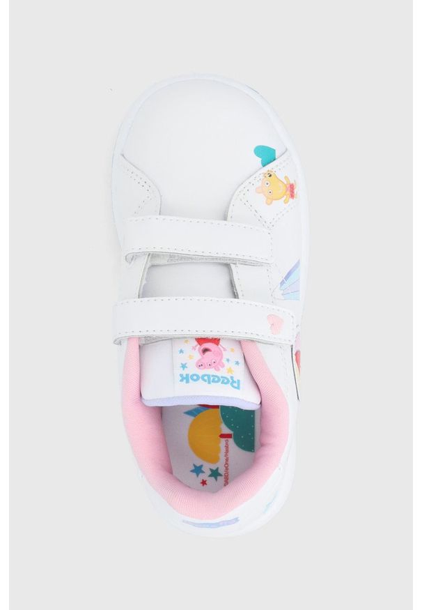 Reebok Classic - Buty dziecięce x Peppa Pig. Nosek buta: okrągły. Zapięcie: rzepy. Kolor: biały. Materiał: guma. Model: Reebok Classic. Sport: turystyka piesza